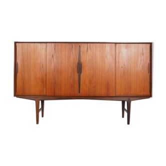 Danish design teak highboard with sliding doors, 1960's