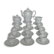 Service à café porcelaine Limoges ulim 12 pieces decor argente fond blanc