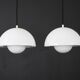 Paire iconique de lampes pots de fleurs en émail blanc VP1 - Verner Panton - 100 % originales - Louis Poulsen