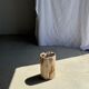 Petrified wood side table, black heart, beige bark, H35 D22 - 3330
