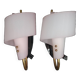 Pair of wall lights 1950 1960 Design Geru Leuchten Plexiglas and Brass