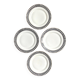 4 dessert plates in white, black and gold Limoges porcelain