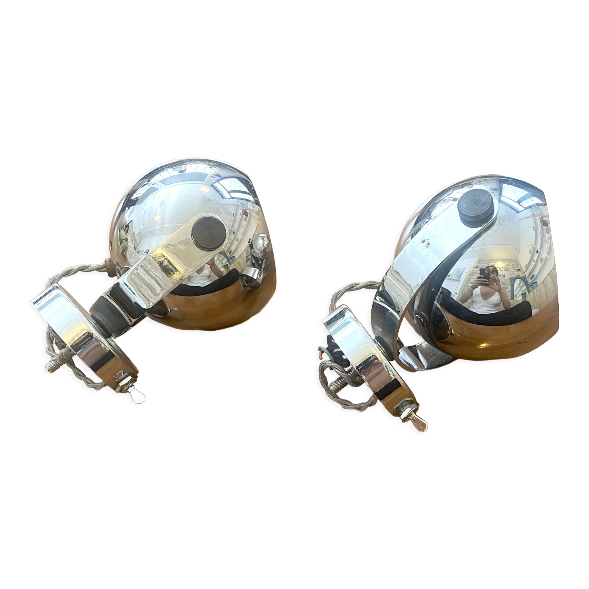 Pair of Space Age wall lamps