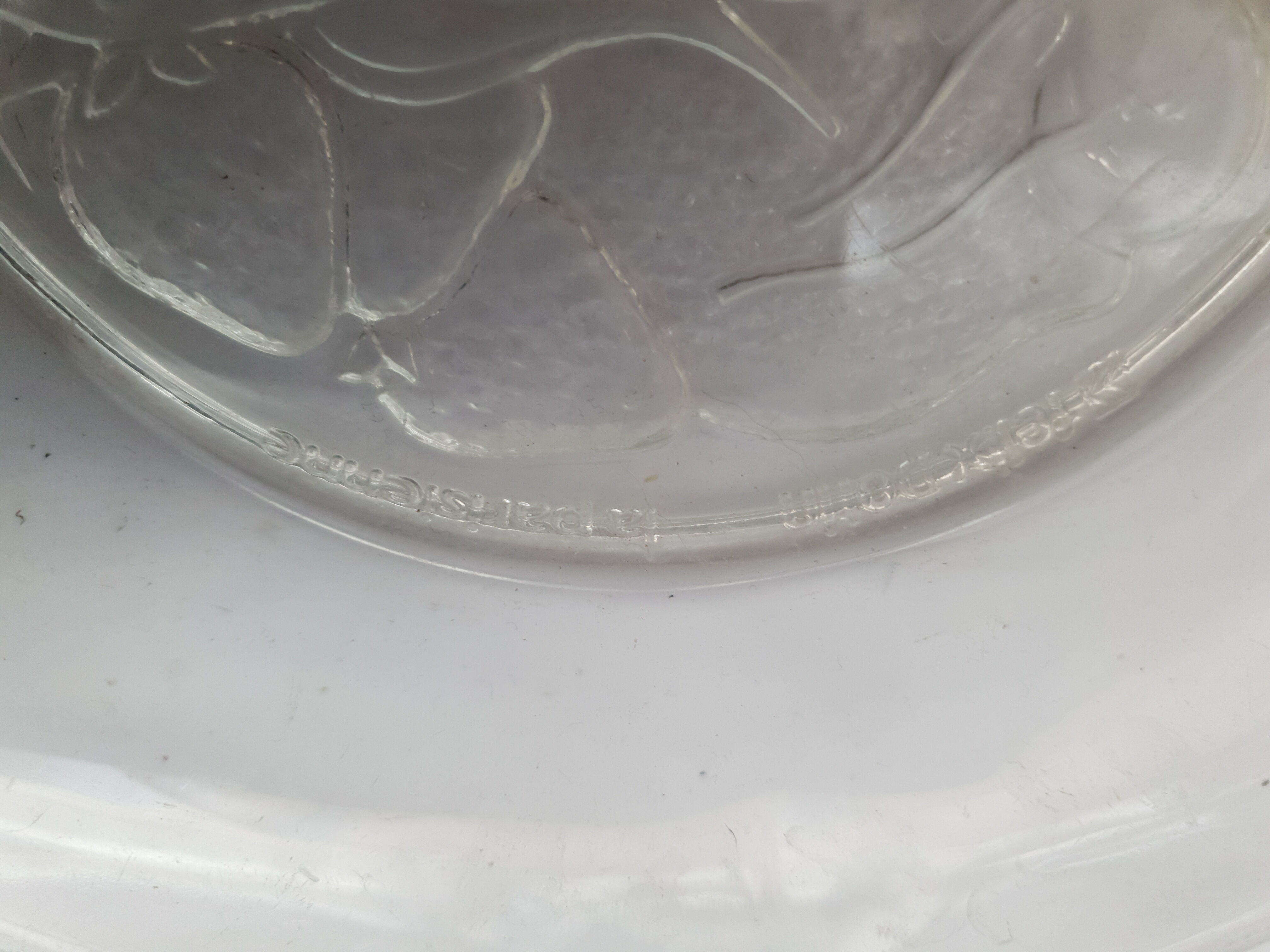 Felix Potin glass plate decorated with fruit