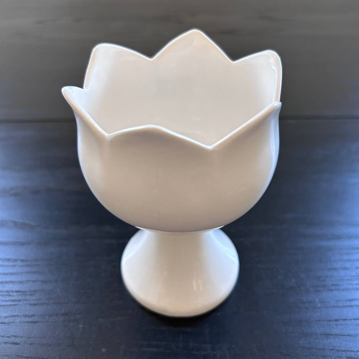 White tulip candle holder
