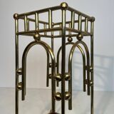 Modernist brass umbrella stand in the style of Joseph Hoffmann