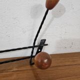 Vintage wall coat rack - Varnished wooden coat rack