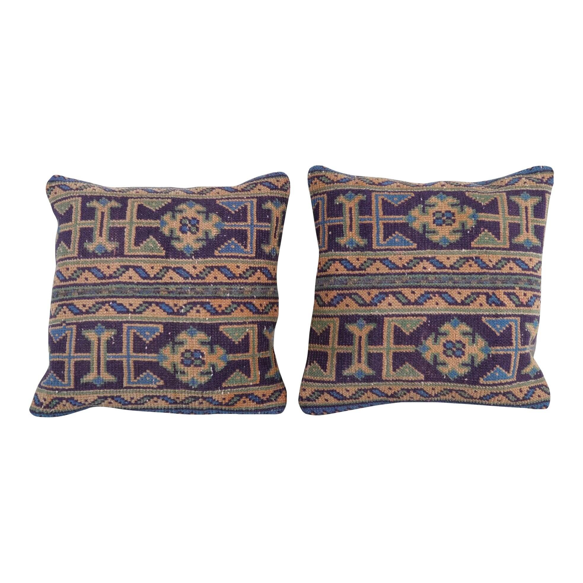 Set of 2 vintage Turkish cushion covers 51x51 cm