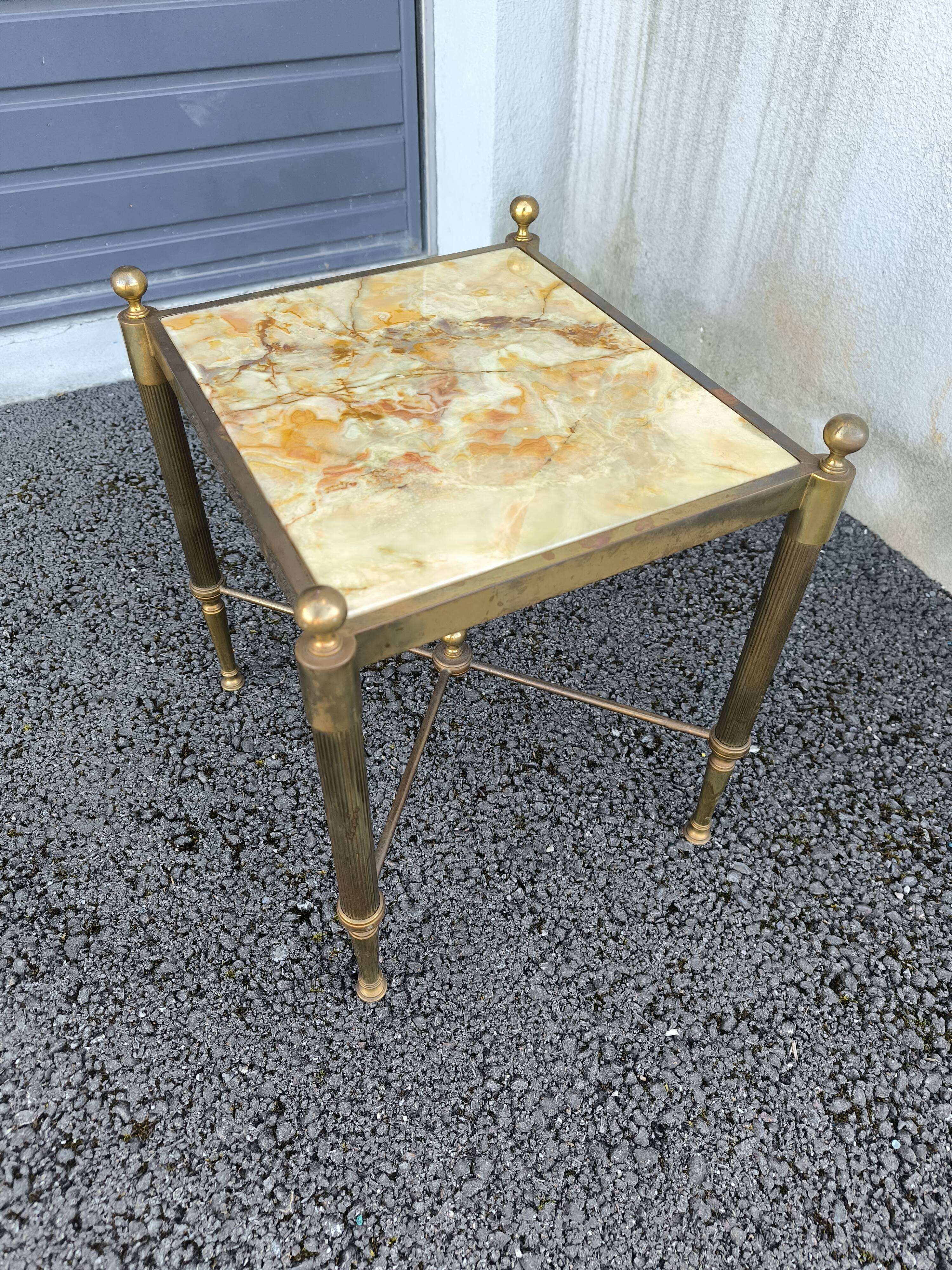 Brass onyx coffee table