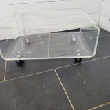 70s transparent plexiglass coffee table
