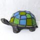 Tiffany style turtle lamp in vintage blue-green glass paste