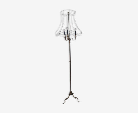Lampadaire vintage laiton doré