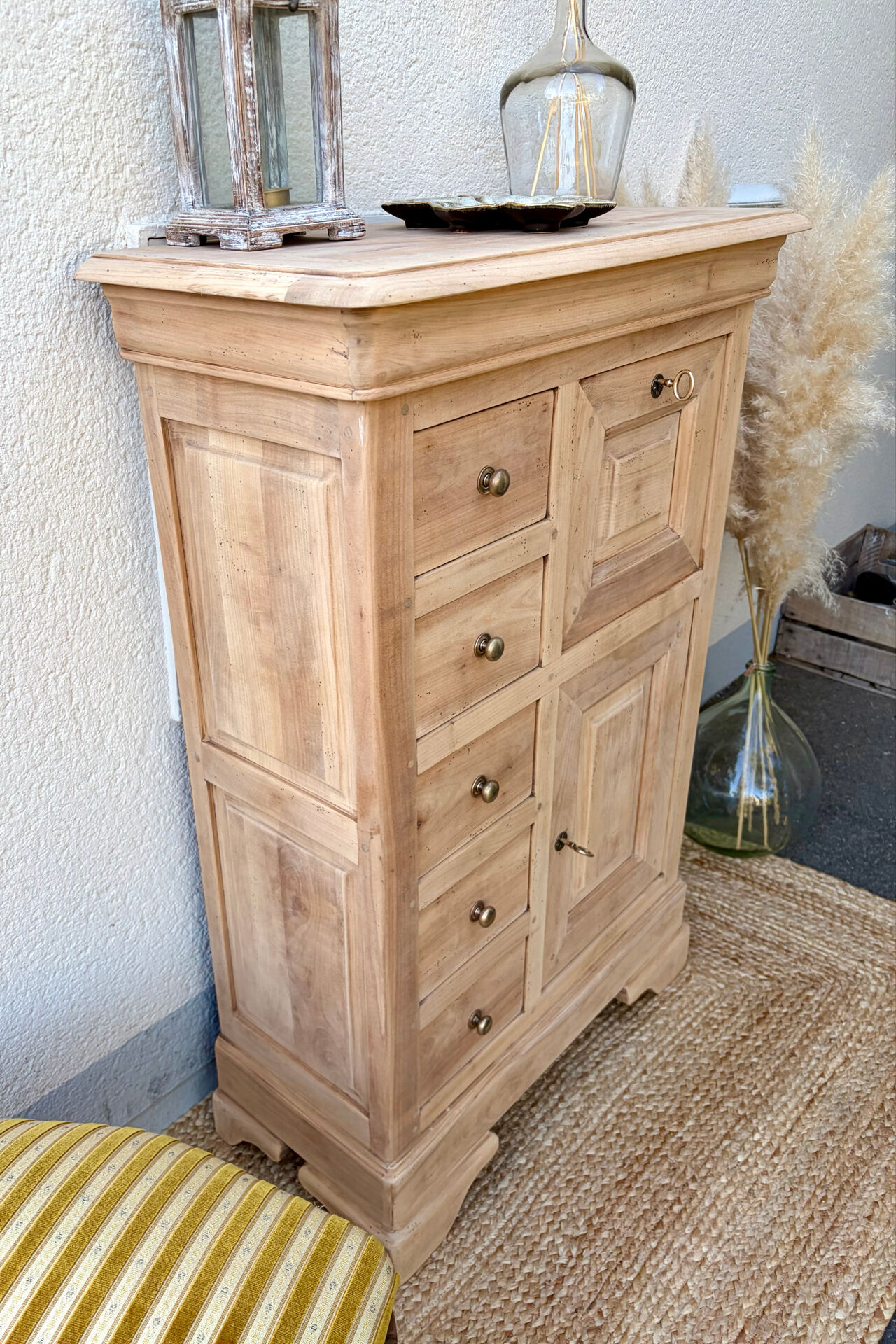 Small raw wood secretary