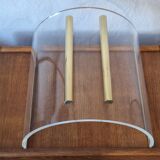 Italian magazine rack in acrylic and solid brass, 1970s