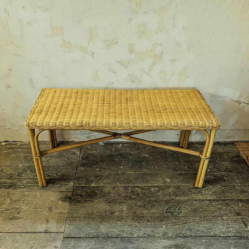 Rattan and wicker bench