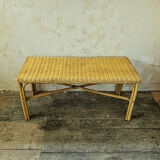 Rattan and wicker bench