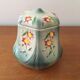 Sugar bowl in slip stamped Saint Clément and numbered 6461. Hand painted.