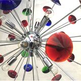 Lustre spoutnik en verre de Murano coni