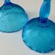 Art Deco pressed glass collection, sugar bowls turquoise