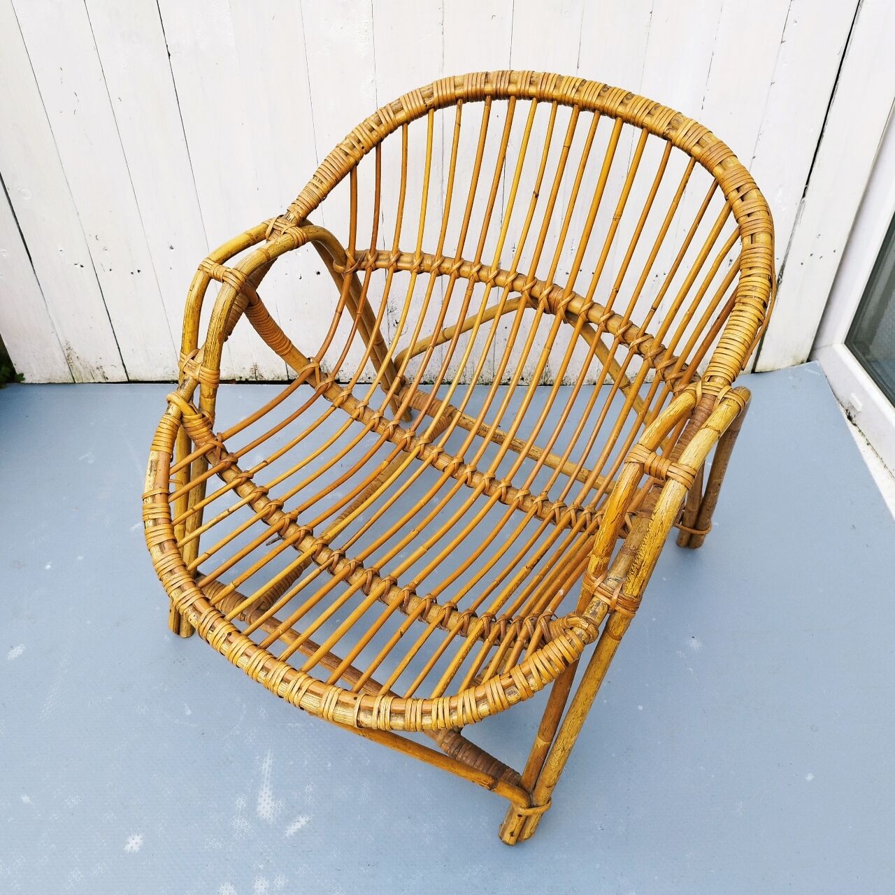 Vintage rattan armchair 70's