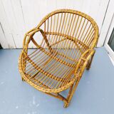 Vintage rattan armchair 70's