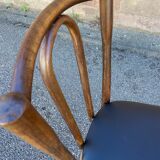 2 Chaises de restaurant bois courbé simili cuir vintage French bistro