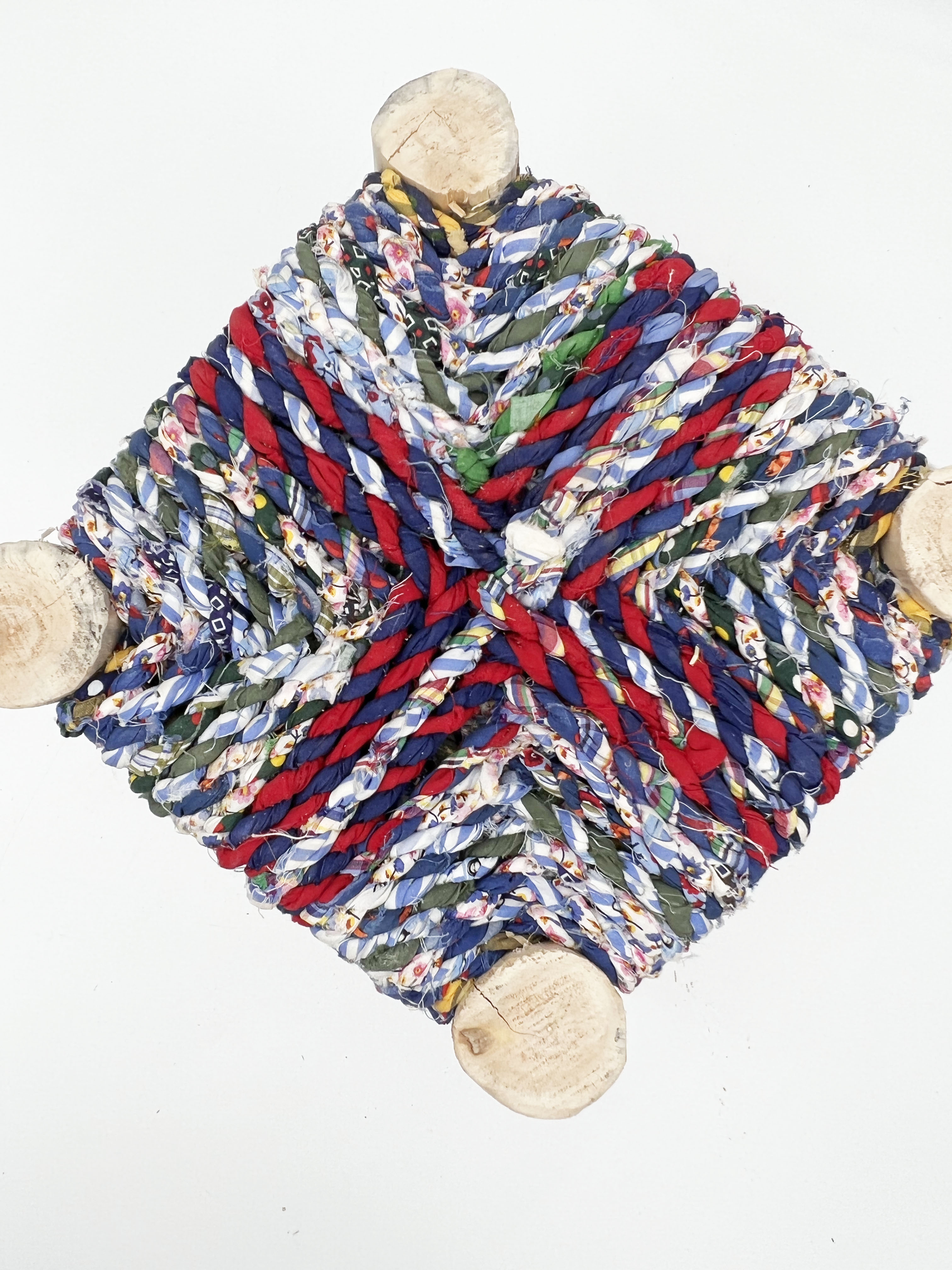 Moroccan mini stool Boucherouite