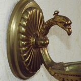 French Antique Brass Traditional Empire Eagle Head Wall Light 5219