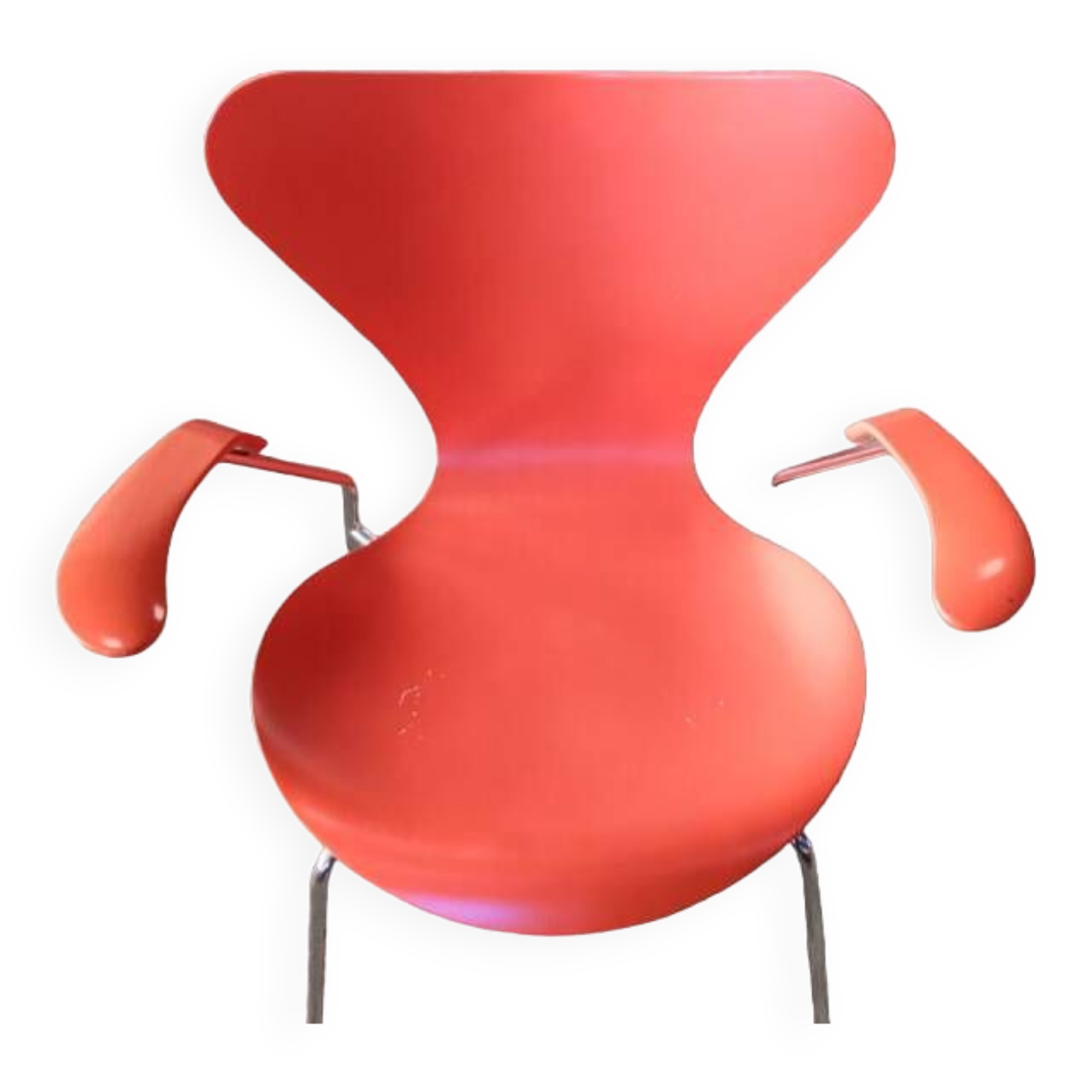 Designer office chair in compressed wood designed by Arne Jacobsen for Fritz Hansen, Denmark, 1982.