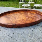 Oval wooden tray