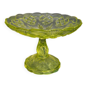Art Deco glass compote in uraline.