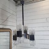 Chrome and glass pendant chandelier by Sciolari, Italy, 1960s