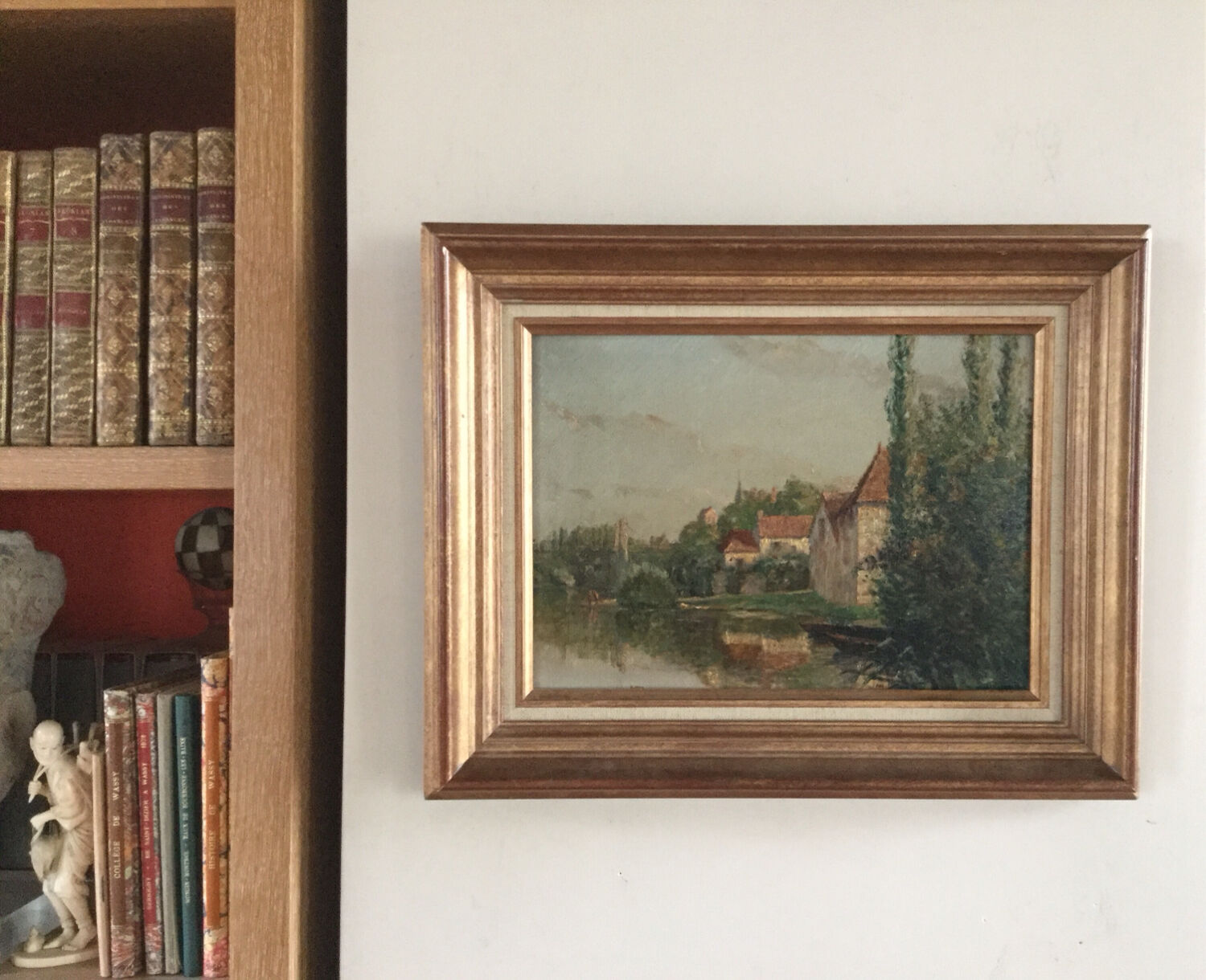 Charles ripault, active early 20th century. la roche-posay. oil/cardboard.