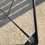 Square coffee table in black tubular steel, 1980