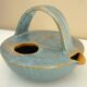 Teapot, enameled ceramic art, signed Michel Vergnes, Kerbénoën pottery