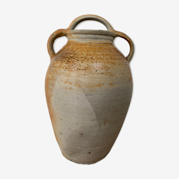 Old 3-handled sandstone jar