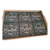 Vintage top with azulejo tiles and light wood frame