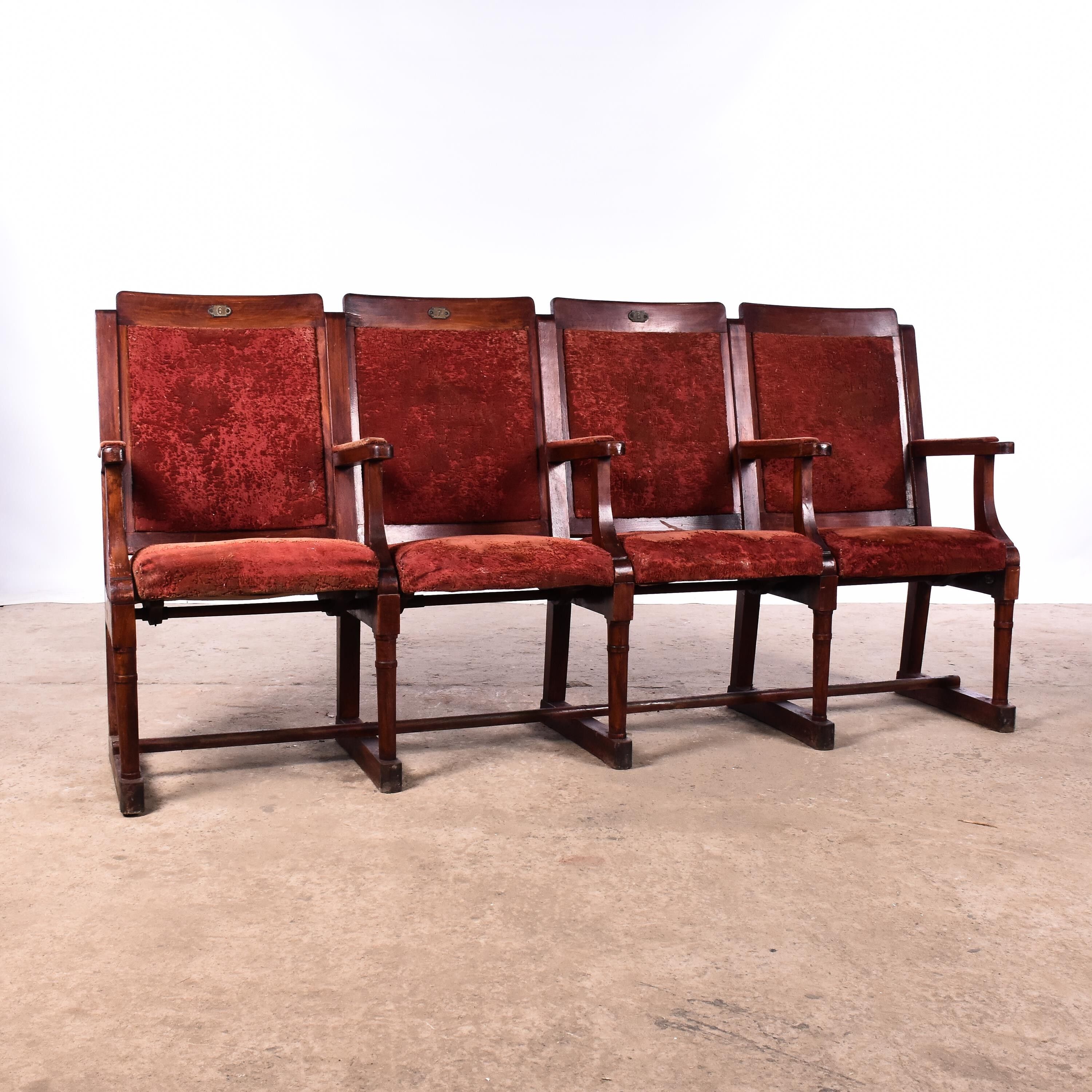 Velvet theater seat folding