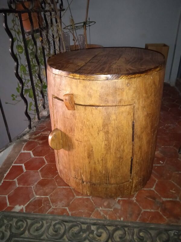 Tronc de Palmier creux; Mini Bar; chevet; meuble d'appoint; meuble d'angle;