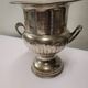 Antique champagne bucket in silver metal medicis shape