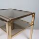 Vintage side table in brass and smoked glass, De Knudt, Belgium, 1970