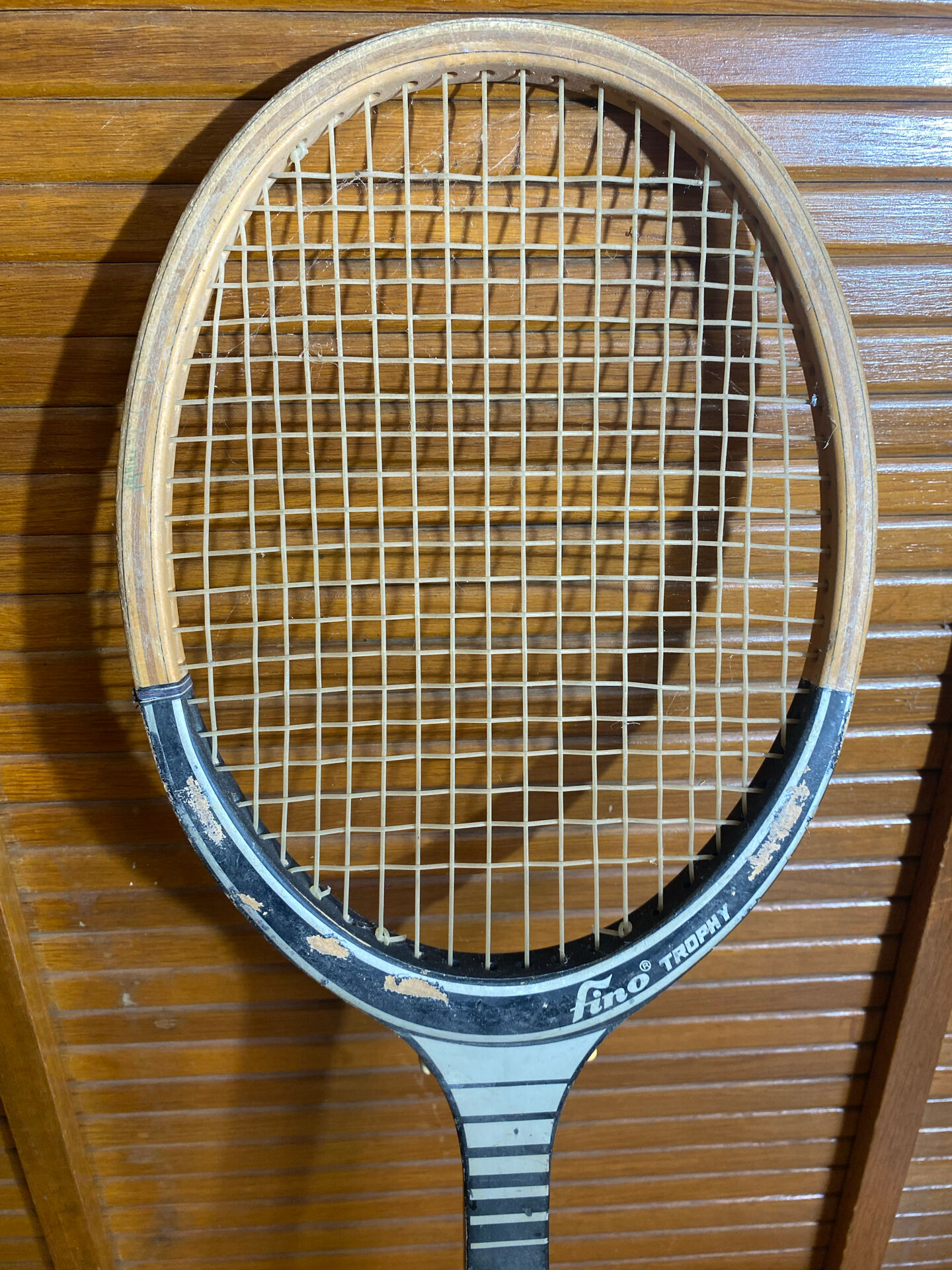 Vintage Wooden Tennis Racket FINO Trophy Sport #E212