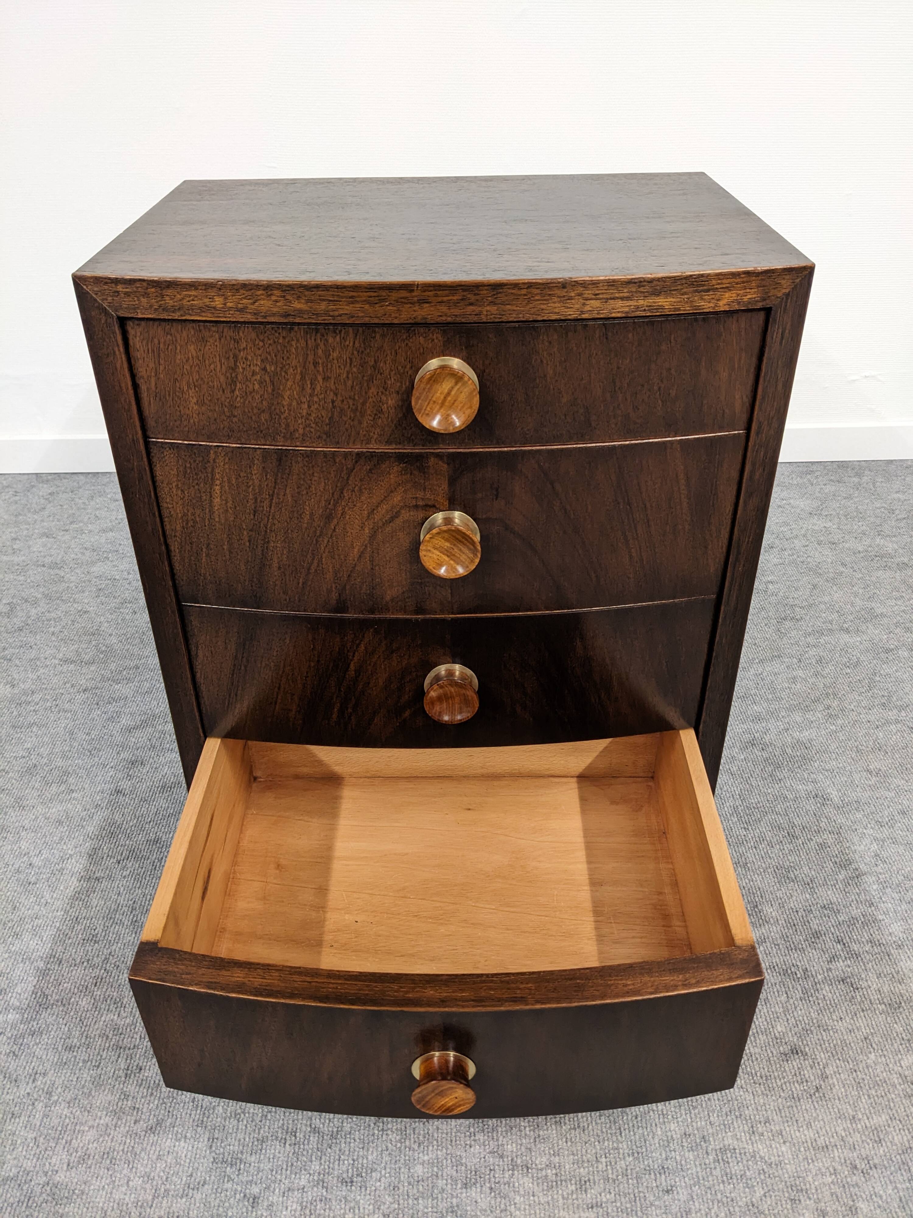 Pair of Art Deco rosewood bedside tables circa 1930