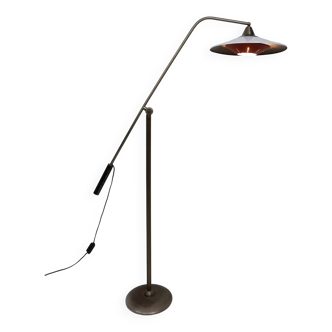 Floor lamp with enamel shade, 1950s
