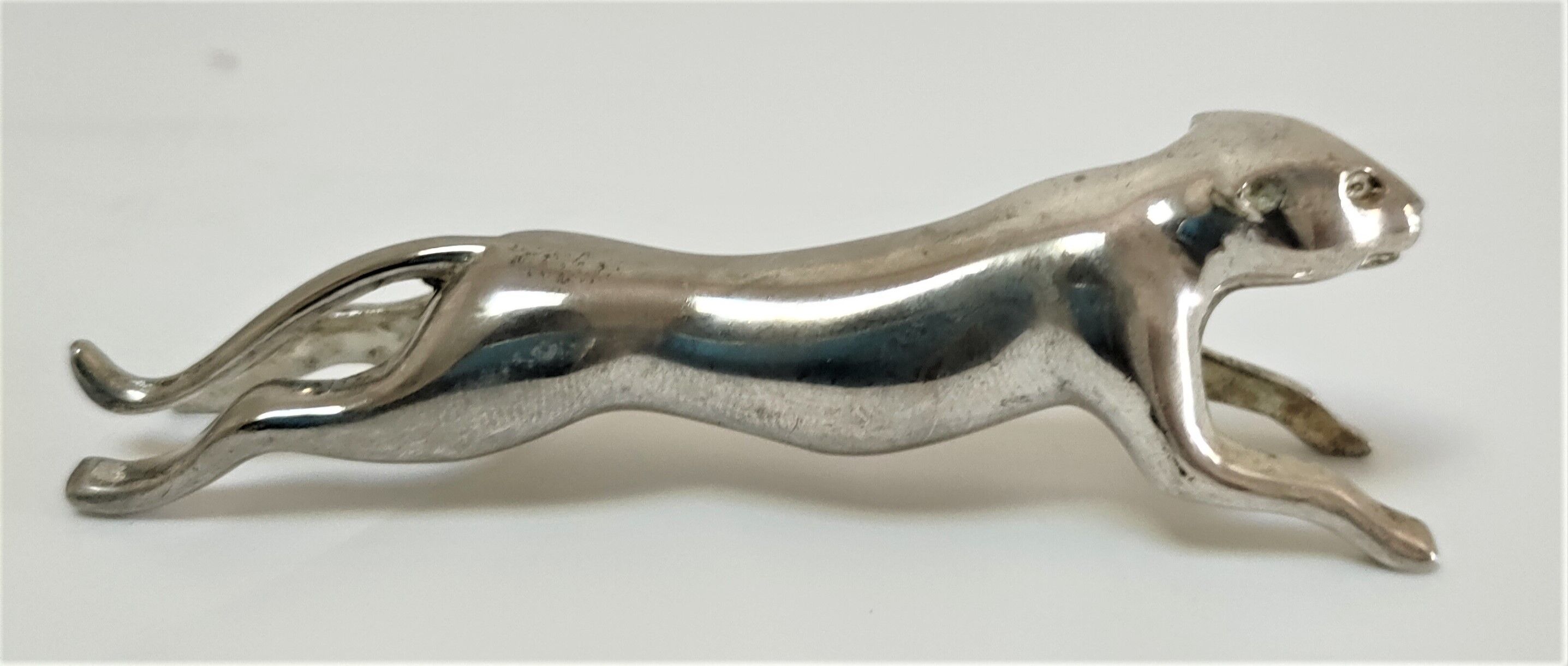 Six panther silver metal knife holders