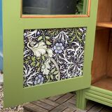 1930s khaki Parisian art deco glass cabinet