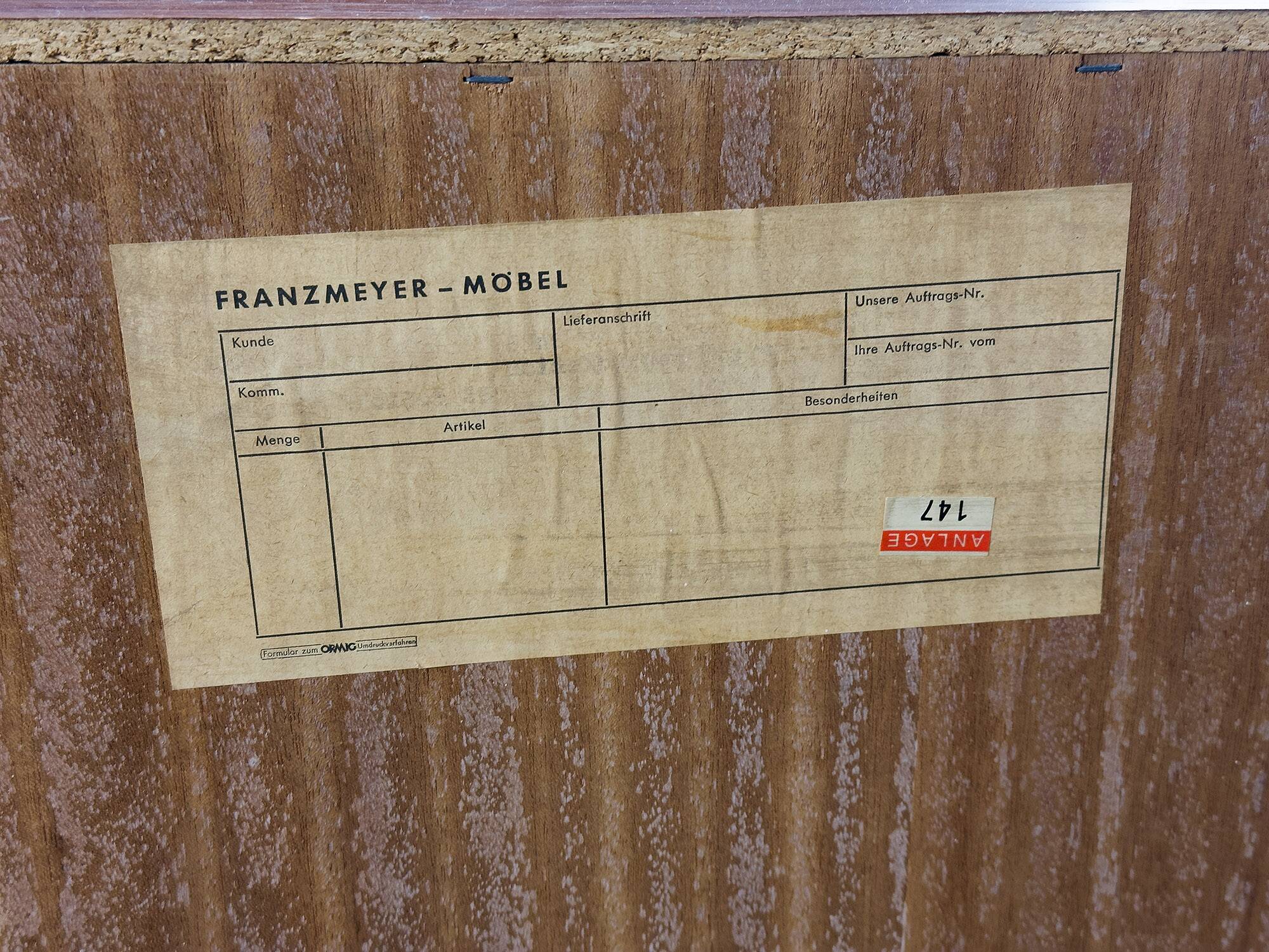 Enfilade vintage en teck de Franzmeyer Möbel, 1960s