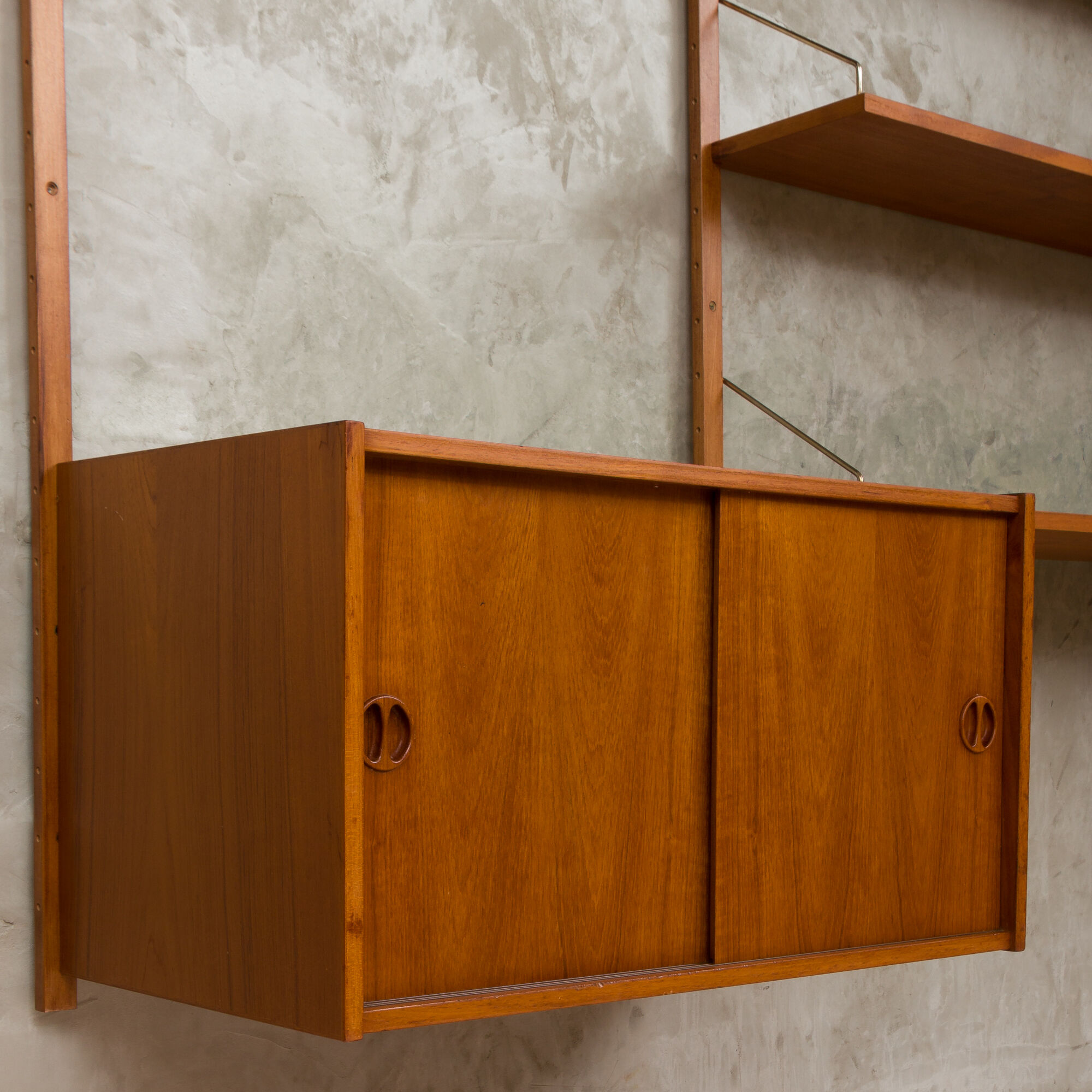 Poul Cadovius teak wall unit, Denmark, 60s