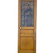 old door with decorated window