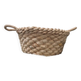 Round woven basket in natural fibers - handmade